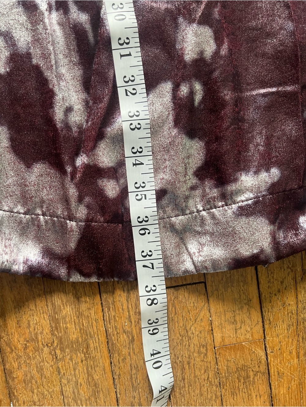 Umgee Maroon and Silver Tie-Dye Smocked Neck Tunic - Picture 11 of 11